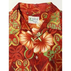 Vtg KAUAI Hawaiian Shirt Tagged Men's Large Made In Japan Loop Collar Floral